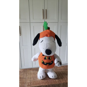 Dan Dee Snoopy Pumpkin Plush 14 Inch Animated Musical Dancing Halloween Peanuts